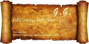 Gönczy Gábor névjegykártya